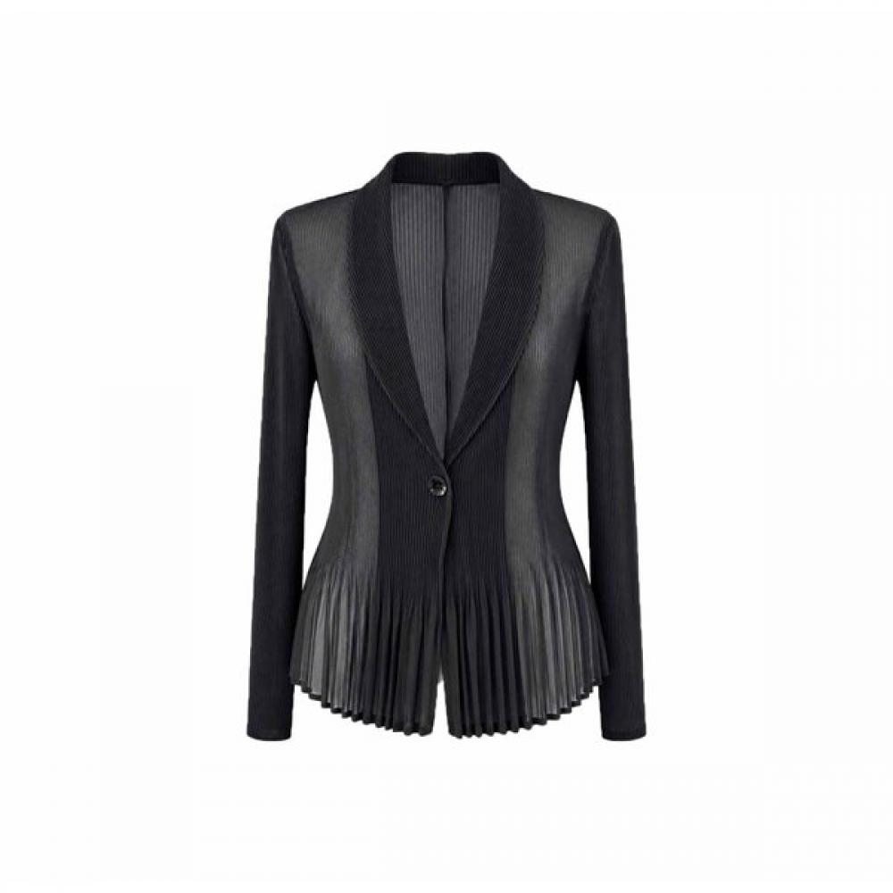 Spicio Women Vertical Pleated One Button Jacket 461 454