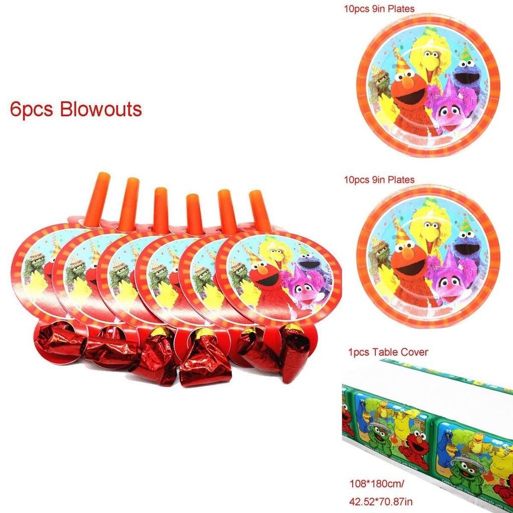 Kleurrijke Sesamstraat-feestdecoraties voor kinderverjaardagen