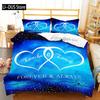 Custom Name Love Heart Valentine's Day 3D Duvet Cover Bedding Set Comforter Linen Pillowcases Wedding Decor Twin King Queen