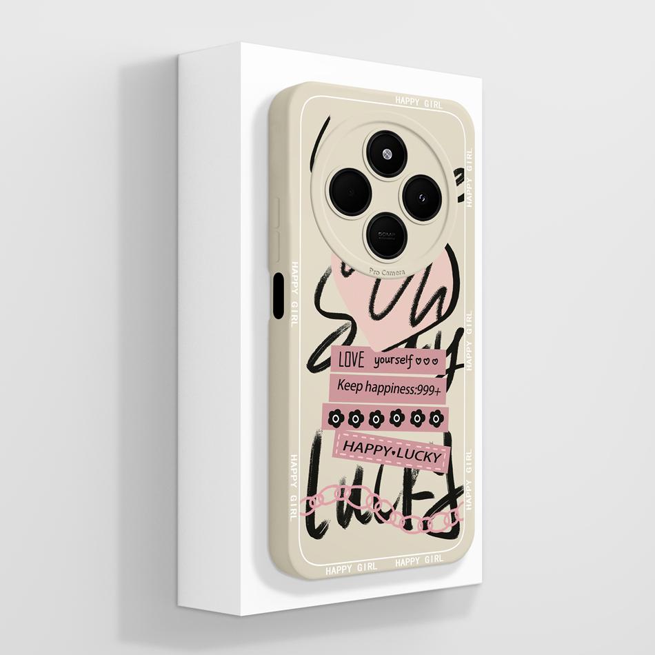Per Custodia Telefono POCO C75 Carino Cuore Gatto Morbido Silicone Liquido Cover Posteriore Per Xiaomi Poco C 75 Protezione Completa Anti Caduta Funda Capa