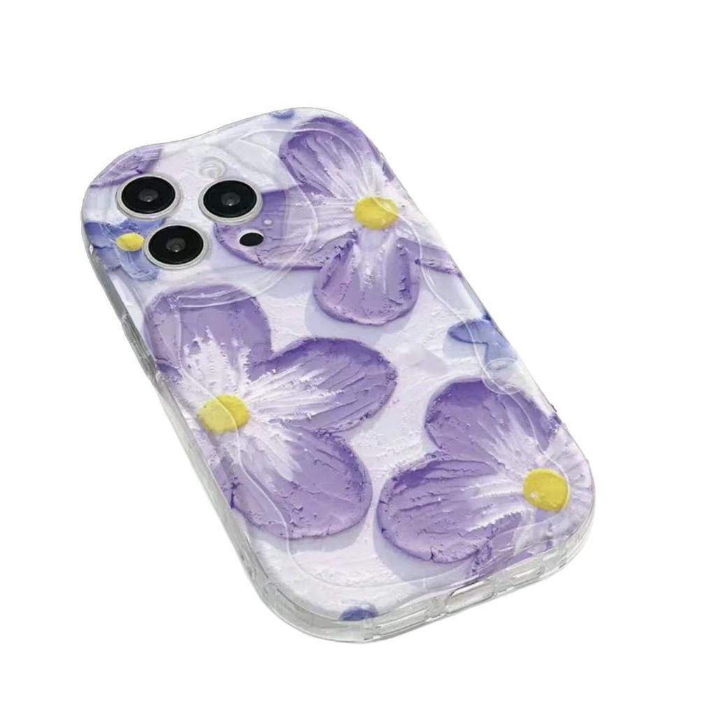 Purple Flower for Iphone17promax Phone Case Apple 16/14pro13/12/15/11 Bracelet X
