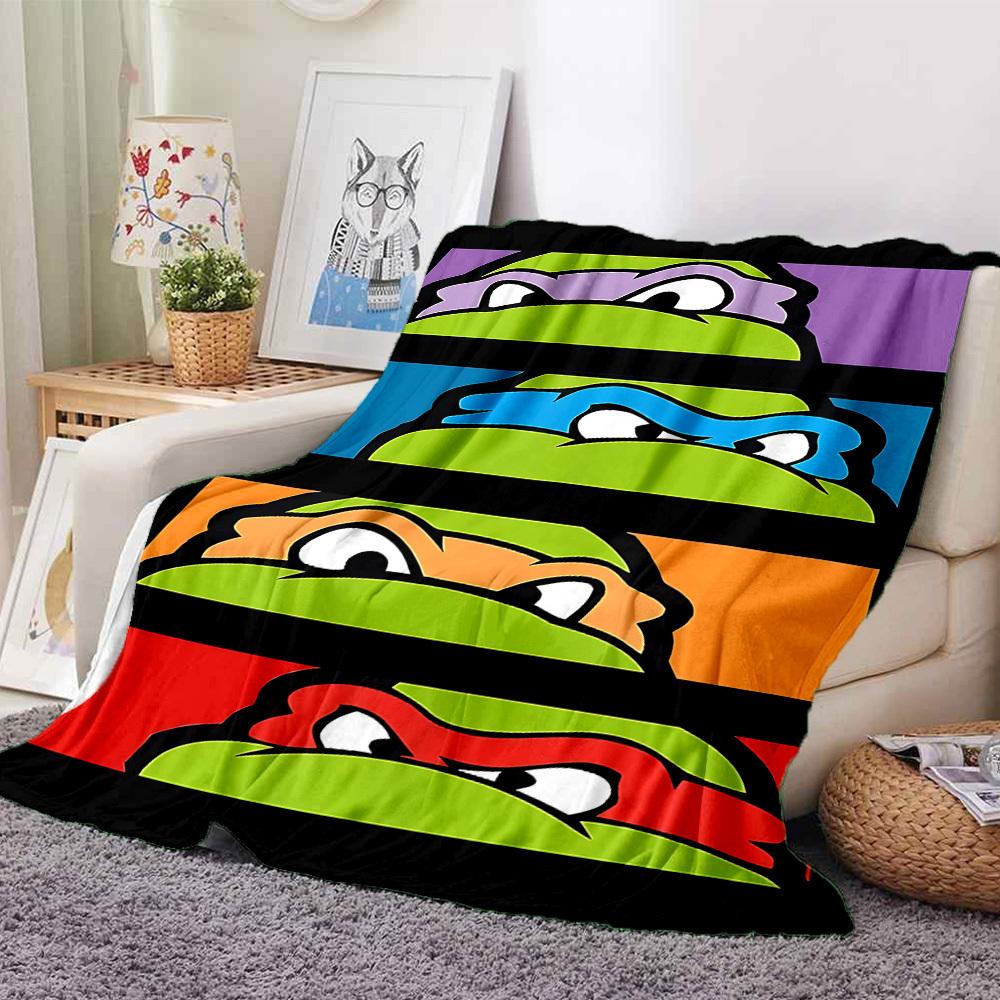1ks Želvy Ninja Flanelová deka HD potisk Lehká měkká teplá Celoroční deka na pohovku, postel, cestování, kempování Lze prát v pračce