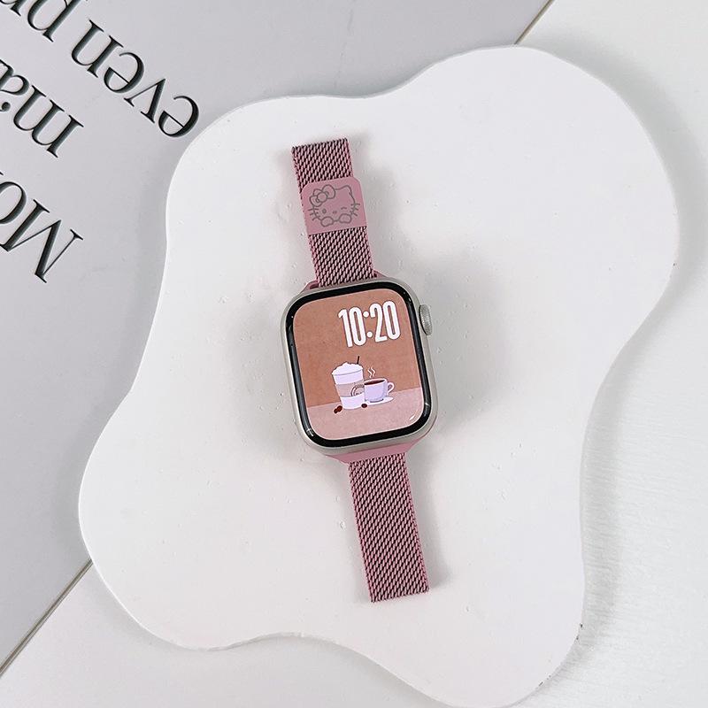 Apple Watch S10 Milanese Kitty Metal Strap: Slim Magnetic Band for Women