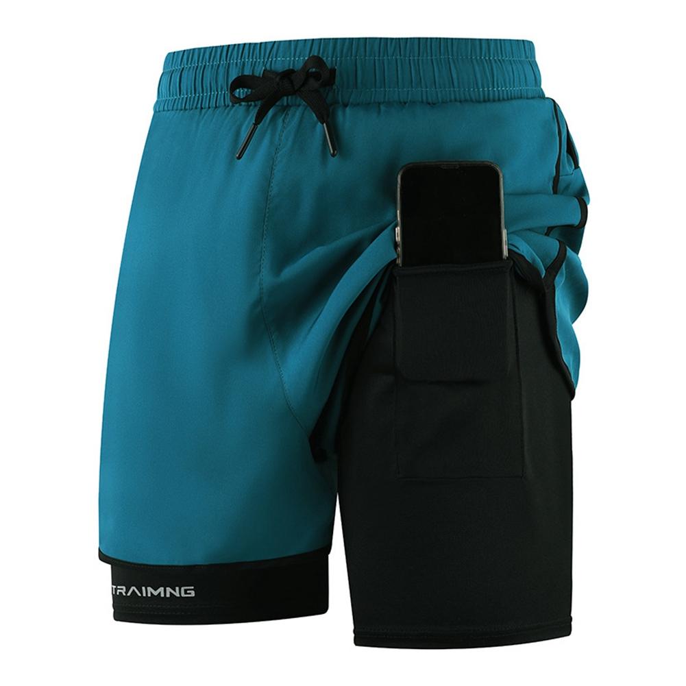 Men s Quick-Dry Double-Layer Running Shorts XS