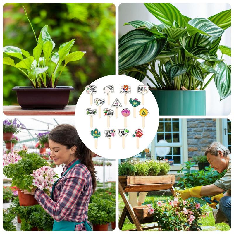 Funny Plant Stakes Set of 15 Plant Labels for Indoor Decorative Waterproof Flower Pot Tags Gardening Signs Succulent Stakes for
