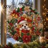Christmas Window Decorations Faux Diamond Art Ornament, DIY Santa Claus Sun Catcher Kit, Rhinestone Stress Relieving Craft Projects Xmas Wreath