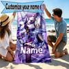Custom Name Personalized Genshin Impact Print Beach Towel, for Trip Camping Beach Party Home Decor, Birthday Gift for Family & Friends