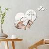 5-Piece Heart-Shaped Acrylic Mirror Wall Stickers - Self-Adhesive Decorative Decals for Bedroom, Living Room, or TV Background Wall.