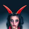 1 pár gotických sponek do vlasů ve stylu rohy ďábla, jedinečná cosplay sponka do vlasů na Halloweenskou párty a festivalové kostýmy