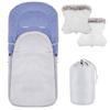 Springos® Chancelière Bébé Universelle Pour Poussette, Luge, Siège Auto Et Landau 4 En 1 | 90 Cm - Bleu / Gris