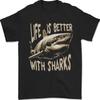 Life Is Better With Sharks Men's 100% Cotton T-Shirt