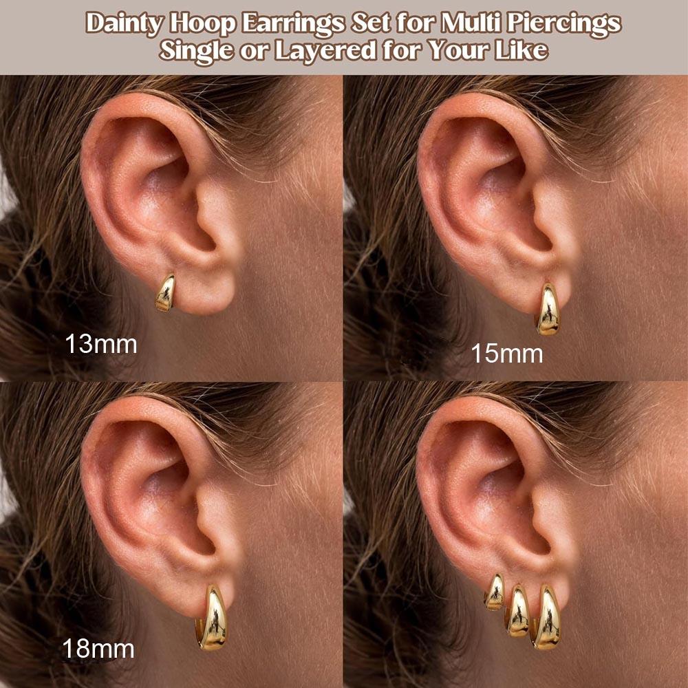 Minimalist Gold Color Hoop Earrings Stainless Steel Chunky Earrings for Women Girls Hypoallergenic Jewelry Aretes Mujer Trend