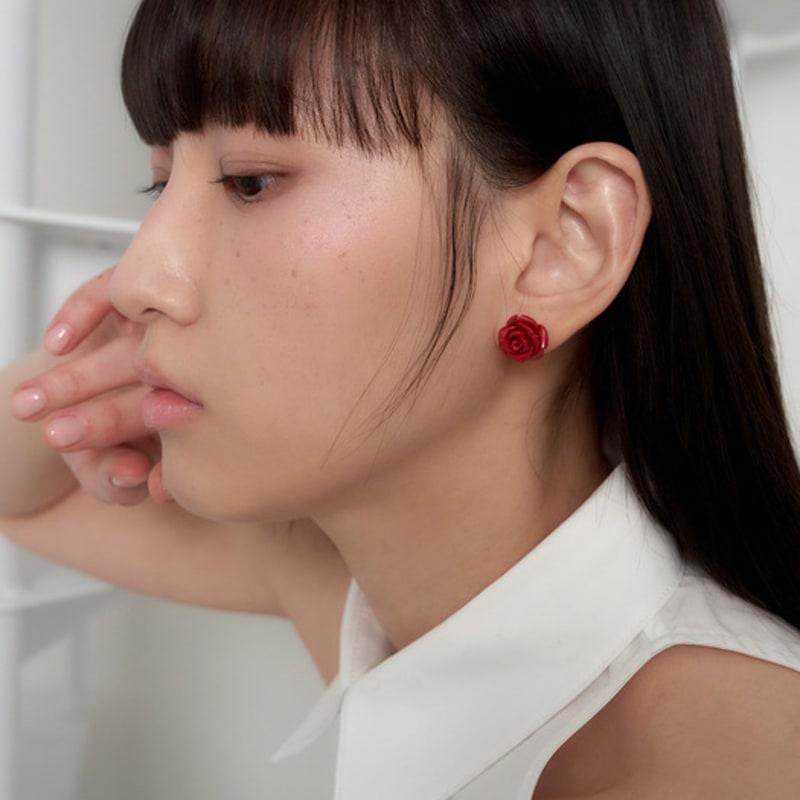 Geegee Rose Formica Earring - Red