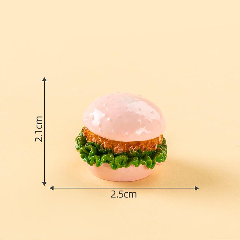 1Pc Miniature Resin Food Play Mini Burger Kitchen Scene Simulation Creative Doll Accessories Ornament Dollhouse Hamburger