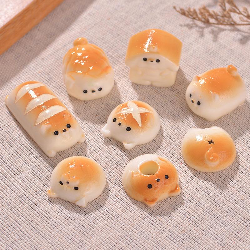 Creative Dogs Bread Donuts Figurines Miniature Kitchen Food Toy Desktop Car Ornament Diy Decoration Accessories Gifts