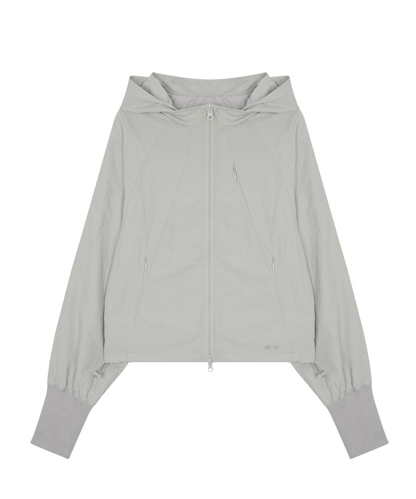 41PRAY Cropped Panel Zip Windbreaker / Sky Blue