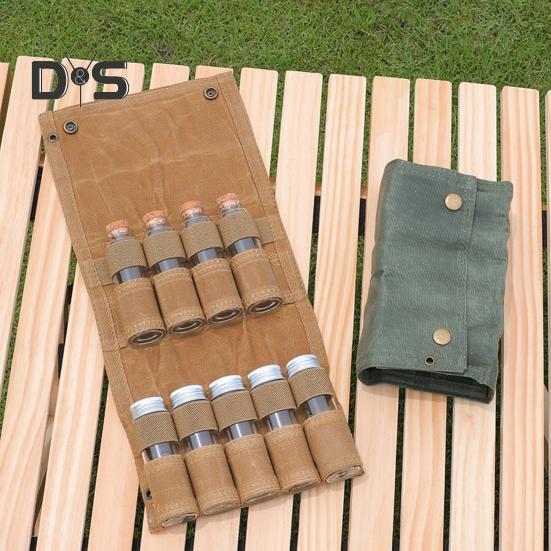 Geantă portabilă organizatoare pentru sticle de condimente, pentru camping în aer liber, grătar, picnic, condimente, borcan pentru condimente, recipient pentru sticlă de ulei pentru grătar, cutie de transport pentru depozitare