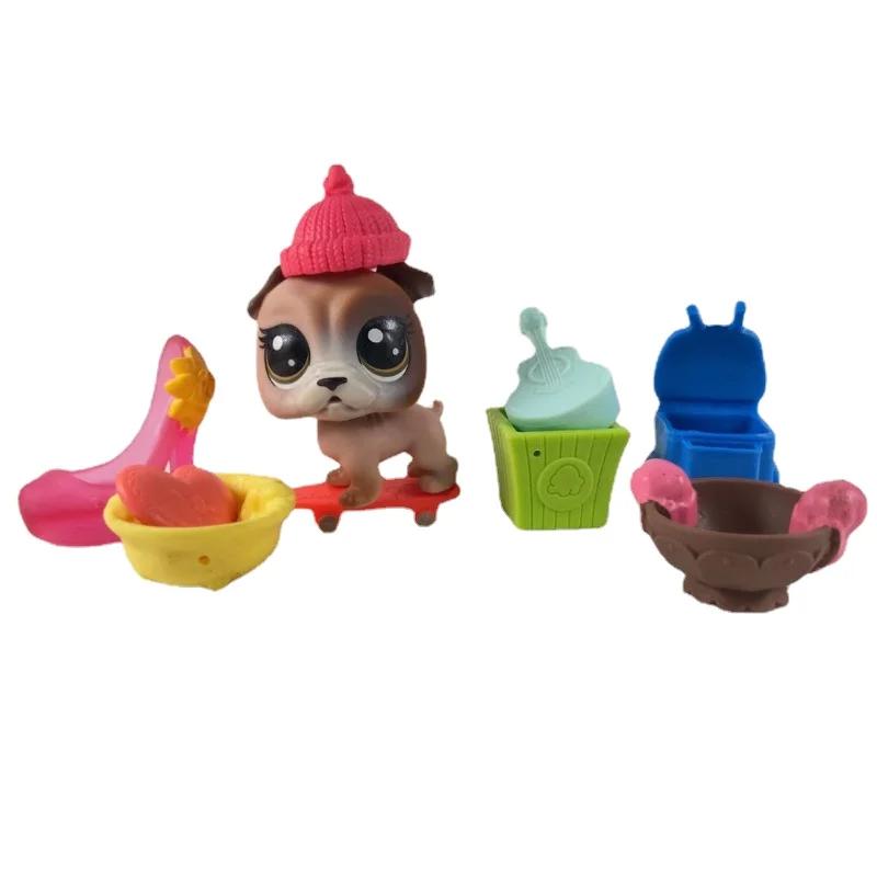 Hasbro Littlest Pet Shop Cartoon Q Edition Animal Mini Stands Short Hair Kitten Dog Cute Big Eye Children's Figures Toy