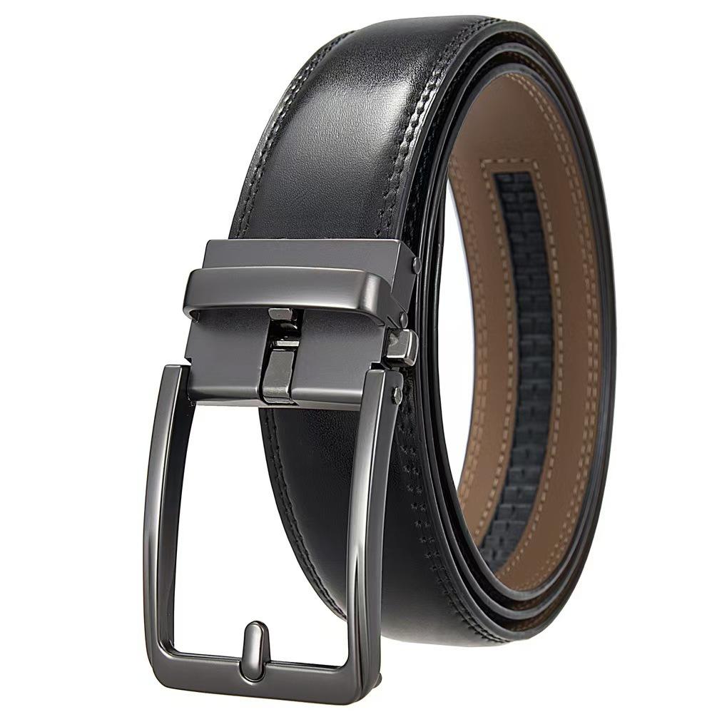 Business leather fashion casual men's cowhide belt automatic buckle belt, cowhide belt
