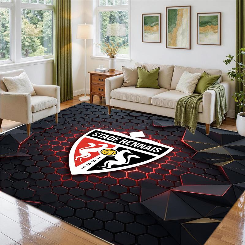 Stade Rennais FC Design Crystal Velvet Rug Soft Decorative Mat for Bedroom Entrance