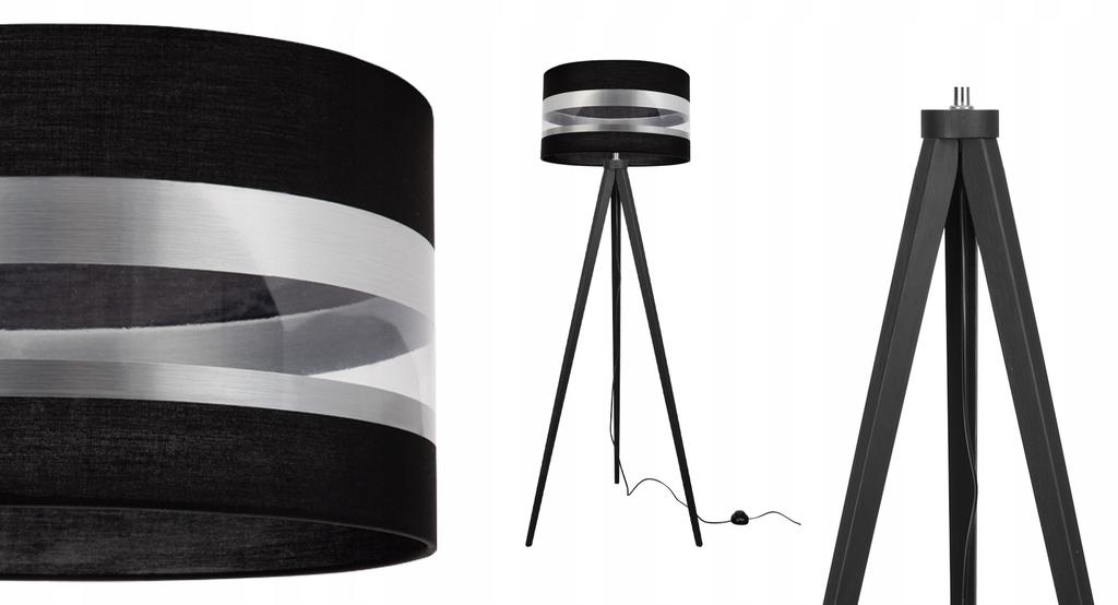 Floor lamp, tripod, loft, chrome, lampshade, LED selection