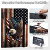 Padfolio/Portfolio Folder Clipboard,Bald Eagle with American Flag Personalized Leather Portfolio Padfolio for Men Women W/Resume Document Organizer