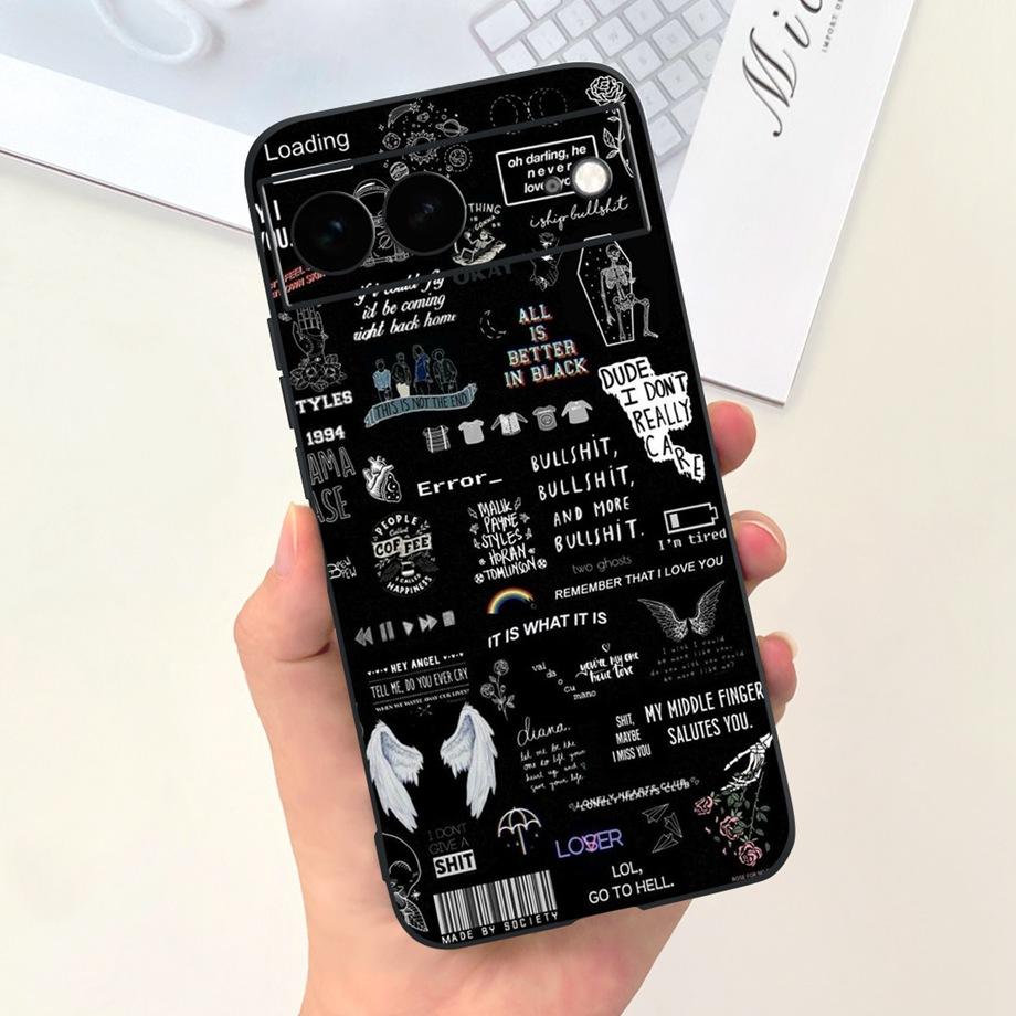 

For Google Pixel 7 Pro Case Soft SIlicone Phone Case For Pixel7 Google 7Pro Bumper Cute Fashion Cartoon Cover Cat Moon Night Bag Pixel 7