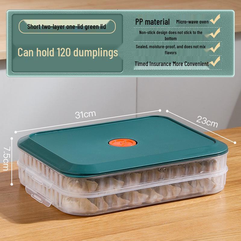 Dumpling & Wonton Freezer Storage Box for Fresh-Keeping and Quick-Freezing Noodles