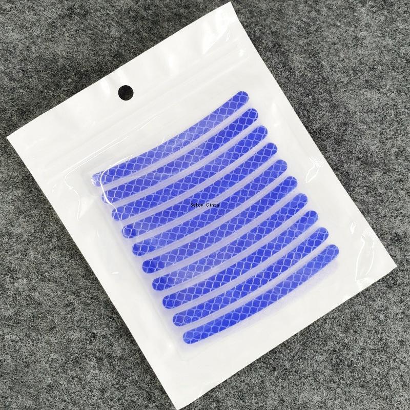 20pcs/set Reflective Car Wheel Decorative Stickers Waterproof Rim Decal Adhesive Warning Reflectors Tape For Vehicles Motorcycle