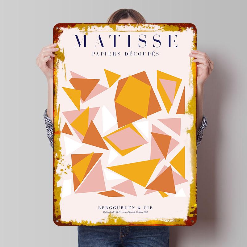 

Matisse SQ Triptych 22C Metal Poster Customized Wall Art Retro Vintage Tinplate Signs for Man Cave Bedroom Decoration Room 20x30cm（7.8x11.8inch）