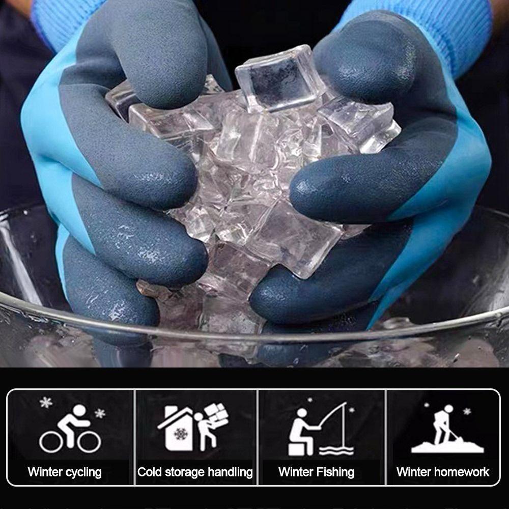 Thermal Lined Safety Gloves Waterproof Low Temperature Fishing Gloves Winter Work Gloves