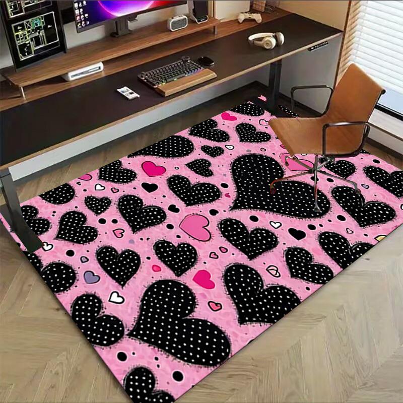 1PC Heart Pattern Extra Large Non-Slip Floor carpet, Office, family, bedroom, Studio - Large Area Rug,Longlasting Material-K0365