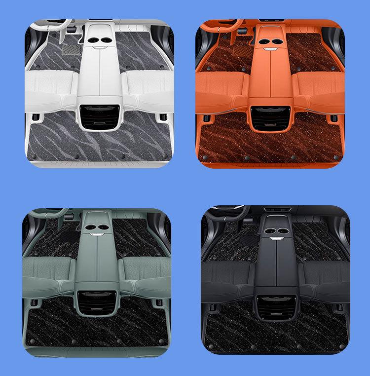 S07 Dark Blue Full-Coverage Car Floor Mats - Eco-Friendly, Odorless Leather, Custom Fit & Protective