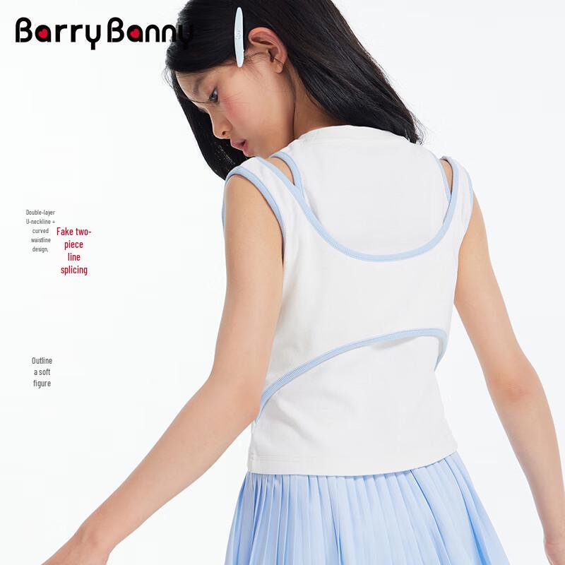 BARRY BANNY Girls' Faux 2-Piece Sleeveless Sports Vest