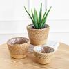 1Pc Straw Weaving Flower Plant Pot Wicker Basket Rattan Flowerpot Storage Basket Garden Flowerpot Handmade Woven Planter Basket