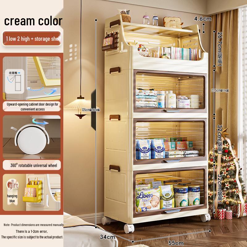 Folding Storage Cabinet for Kids - Wardrobe, Clothes Organizer, Toy & Snack Shelf