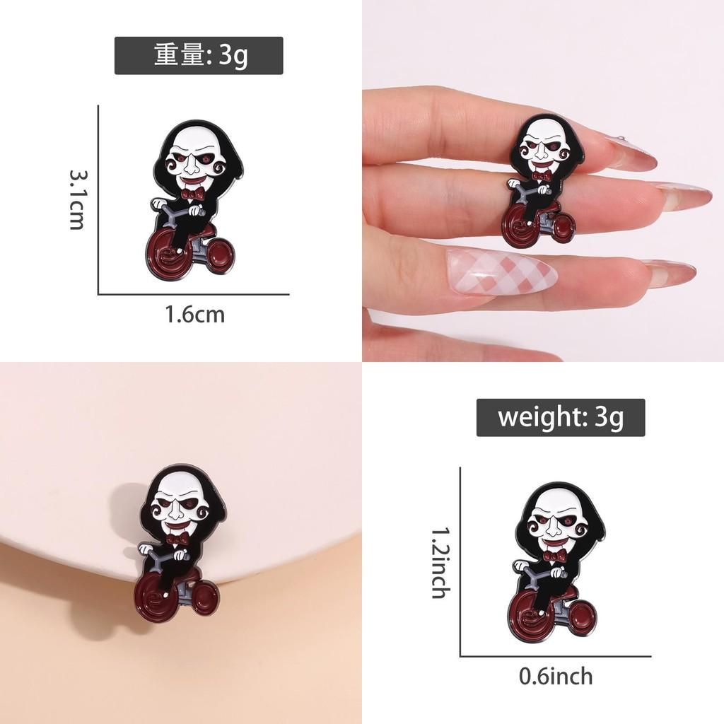 Kreative Halloween-Serie Brosche mit furchterregenden Zeichentrickfiguren-Designs und dunklen Metallakzenten für Sammler und Fans