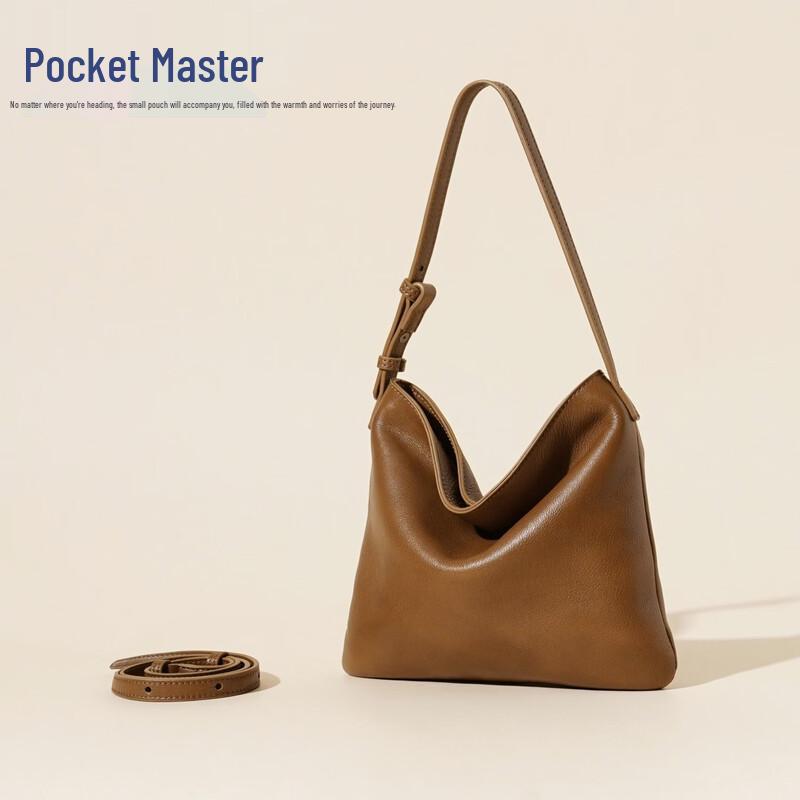 

Dou Xiaozhu Retro Vegetable-Tanned Leather Crossbody Bag