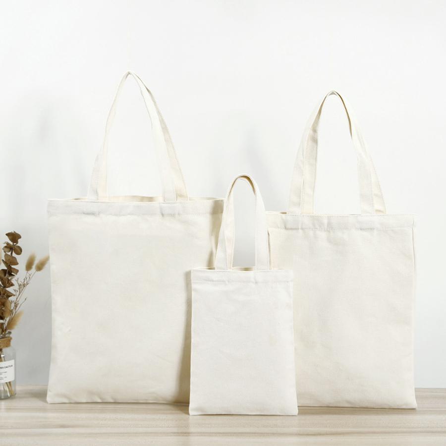 Bolsa de Lona Satchel em Branco Bolsa de Ombro Estudante para Compras Algodão Logotipo Personalizado Cor Impressa Bolsa de Lona Publicitária