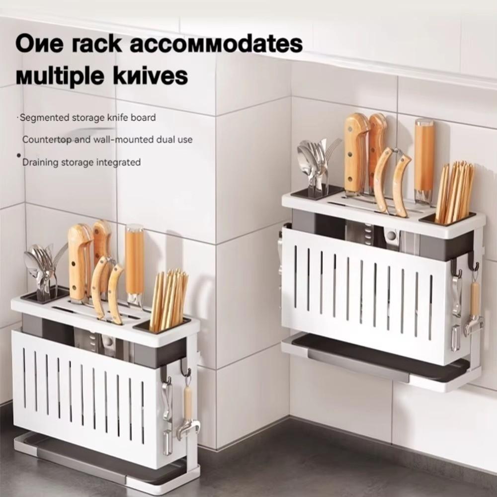 Detachable Kitchen Storage Rack Carbon Steel Cutlery Display Organizer Drain Rack  Home Storage