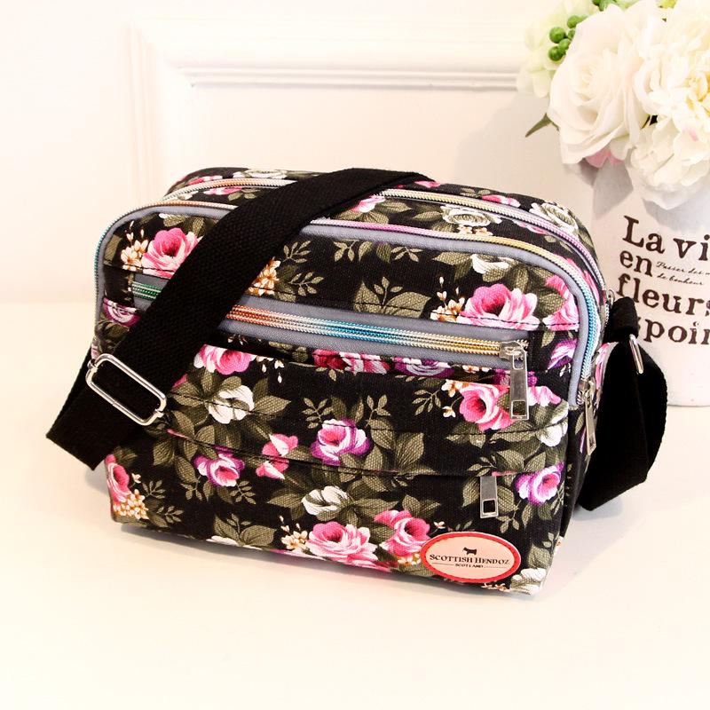 Trendige Damen-Canvas-Umhängetasche - Lässige Schultertasche mit mehreren Fächern für Mütter