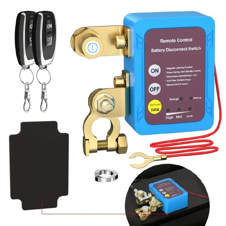 DC12V Remote Battery Disconnect Switch Battery Switch Cut Isolator Switch 240A Automatic Power Shut Switch
