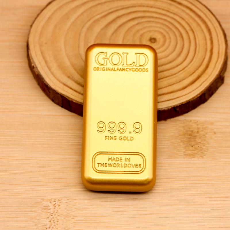 Nový styl Imitace zlaté cihly Těžítko - Zaoblený roh Pevná zlatá cihla Ozdoba Rekvizita pro domácí dekoraci