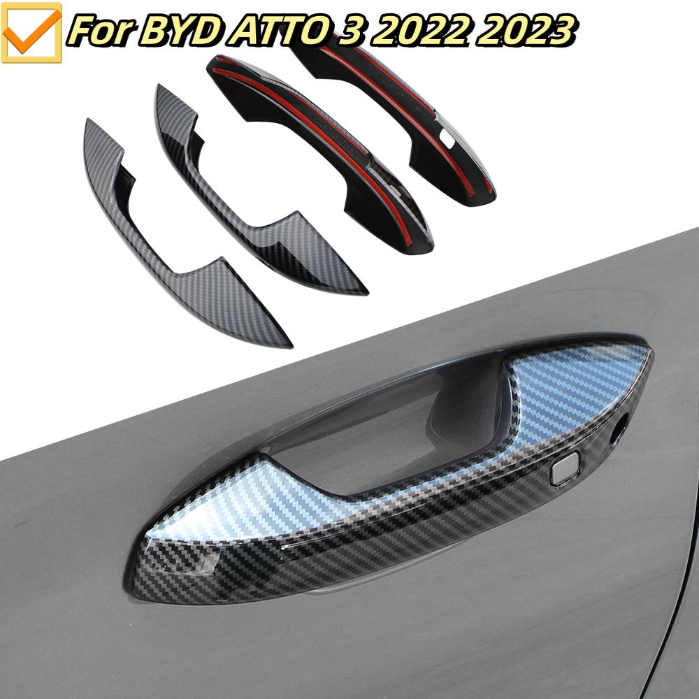 For BYD ATTO 3 2026 2026 2026 Atto3 Car Door Handle Cover with Smart Key Hole Catch Cap Trim Molding Accessories ABS Chrome