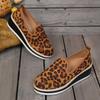 European & American Large-Size Loafers for Women – Spring/Autumn New Leopard Print Thick Sole Casual Flat Shoes