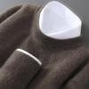 Men's 100% Pure Wool Round Neck Loose Pullover Sweater - Plus Size Cashmere Knit Base Layer for Autumn/Winter