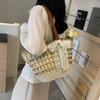 Lazy Wind Hand-held Straw Woven Bag Women's Literary Weaving Large-capacity Bag Casual Hollow Tote Bag