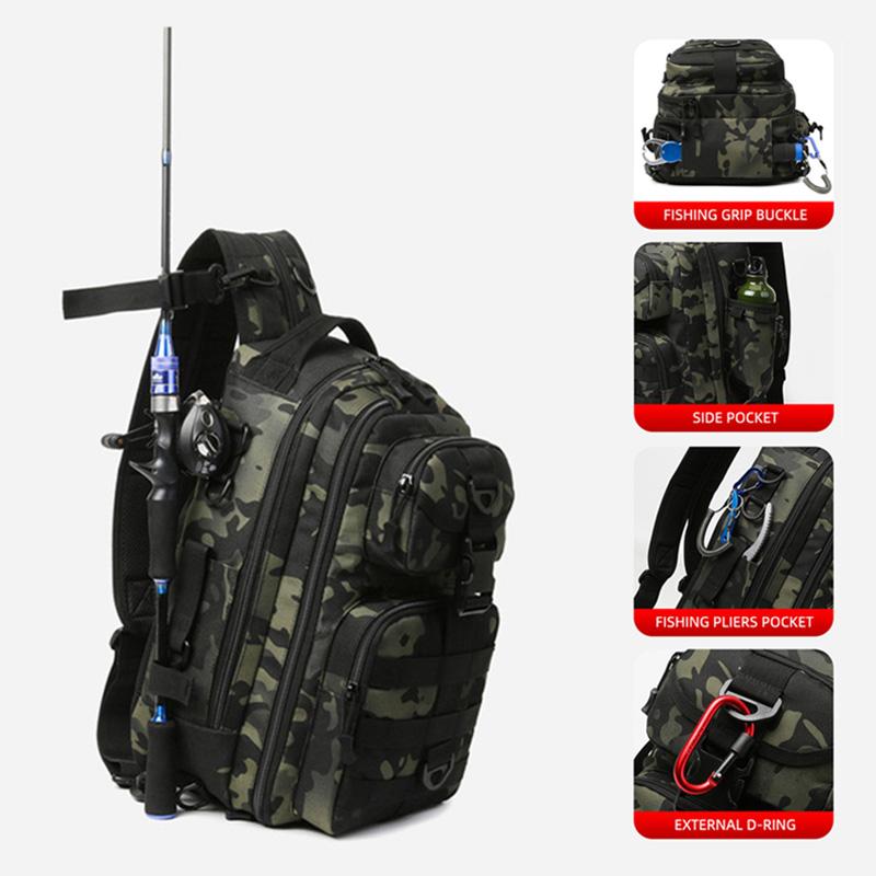 Fishing Lure Backpack Men Gear Box Storage Lure Chest Bag Multifunction Tactical Outdoor Travel Camping Sling Fish Tackle Bags