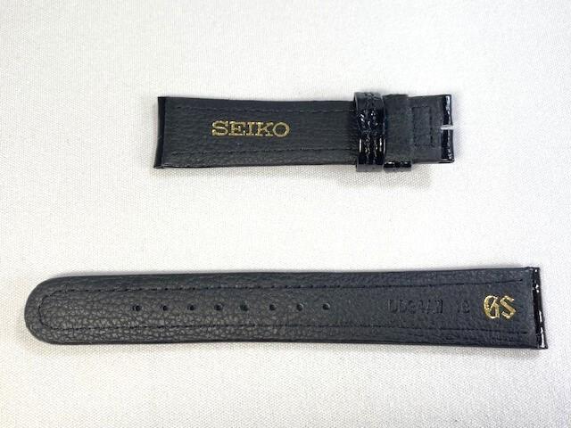 DD34AW SEIKO Grand Seiko 18mm Leather for Strap, Crocodile, Black, SBGX017/ 9F61-0A40