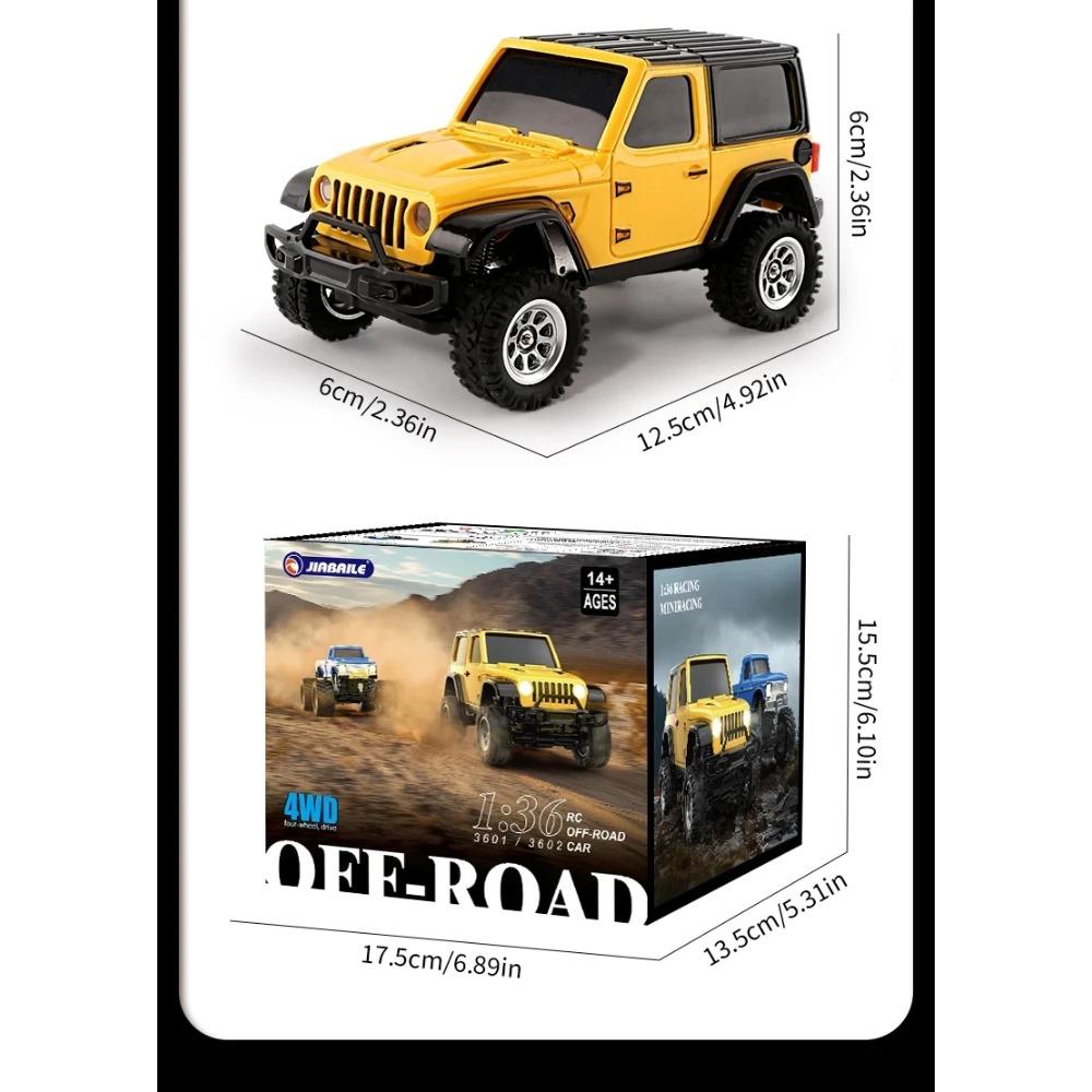 JIABAILE 1/36 Ölçek 3601 3602 4WD Arazi Mini RC Paletli RTR 2.4G Orantılı Uzaktan Kumandalı SUV Araç Tırmanma Kamyonu